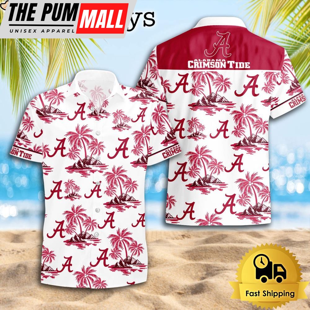 NCAA Alabama Crimson Tide Coconut Island Logo Hawaiian Shirts