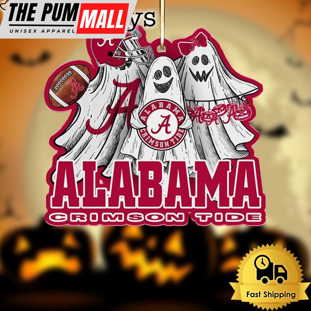 NCAA Alabama Crimson Tide Football Halloween Ghosts Ornament Limited Edition