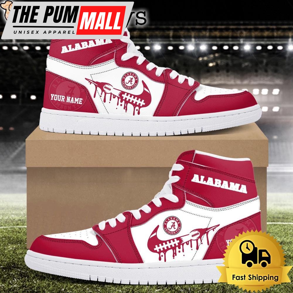 NCAA Alabama Crimson Tide Grunge Style Custom Air Jd 1 Shoes