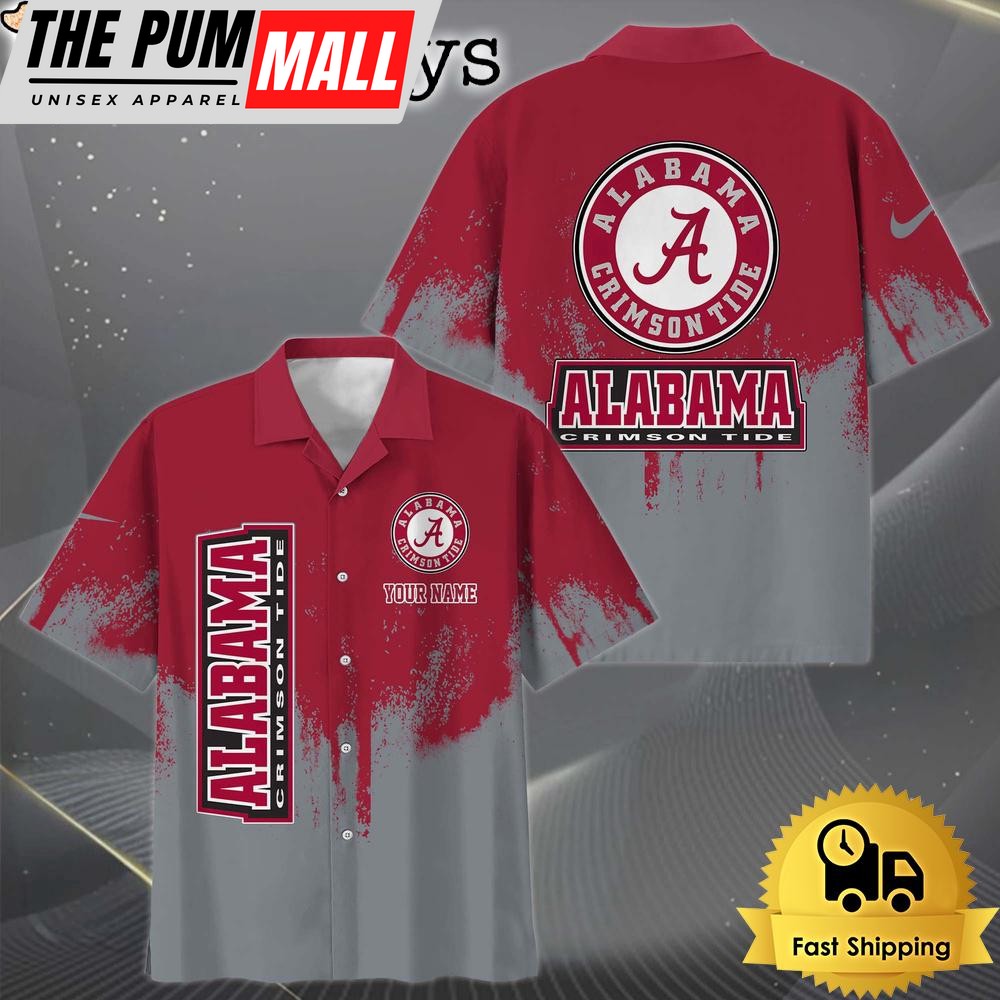 NCAA Alabama Crimson Tide Paint Splatter Custom Hawaiian Shirt