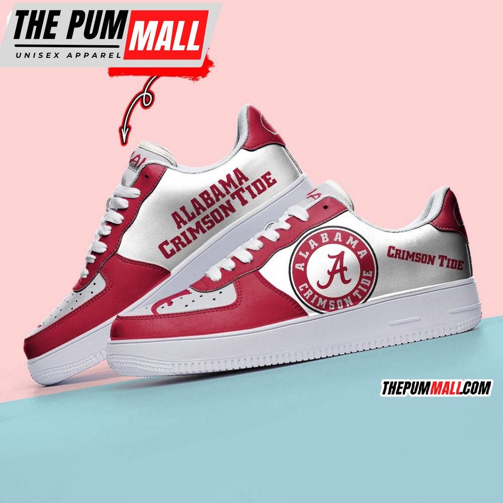 NCAA Alabama Crimson Tide Sporty Air Force 1 Shoes Sneaker
