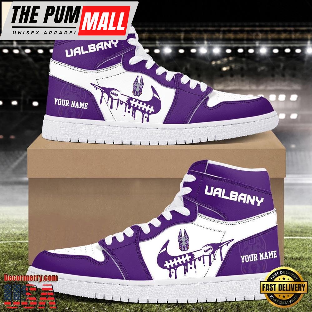 NCAA Albany Great Danes Grunge Style Custom Air Jd 1 Shoes , Running Sneakers Shoes