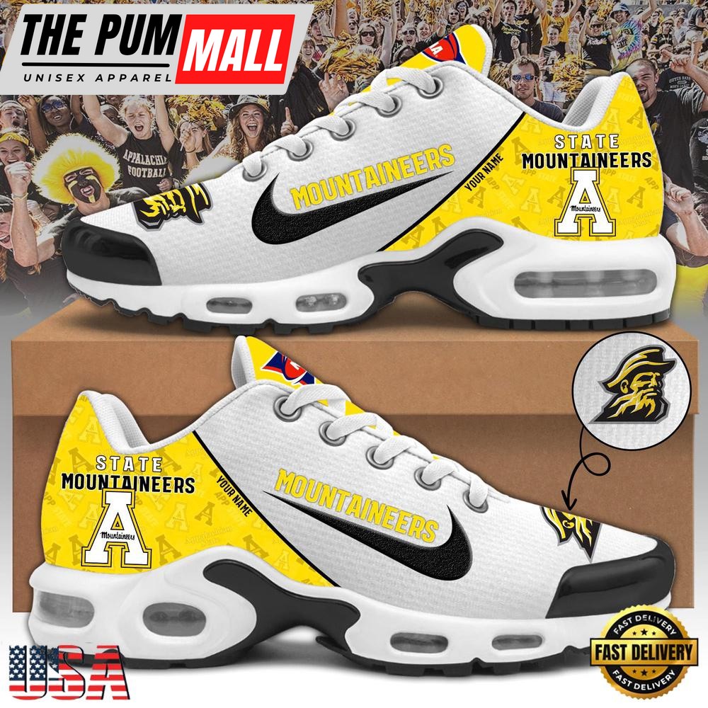 NCAA Appalachian State Mountaineers Football Mascot Symbol Custom Name New Design Air Max Plus Shoes