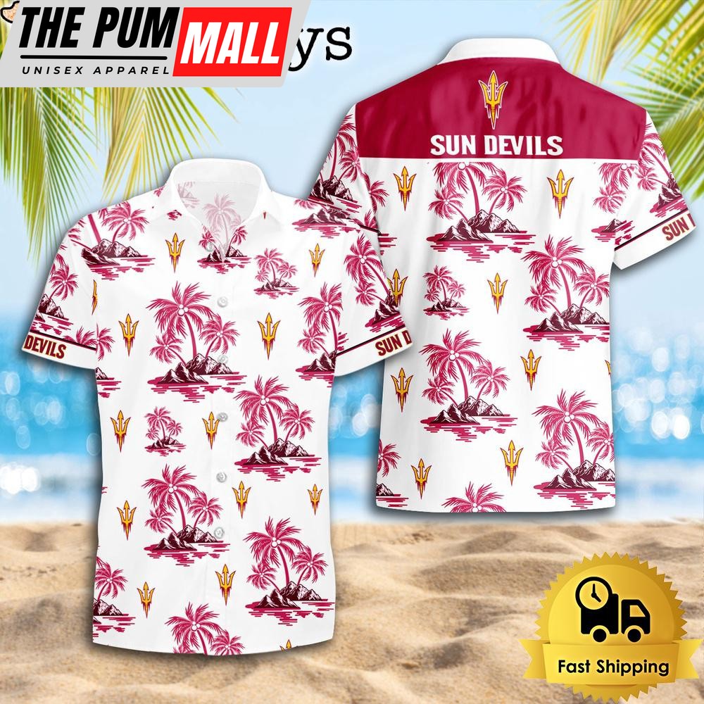 NCAA Arizona State Sun Devils Coconut Island Logo Hawaiian Shirts