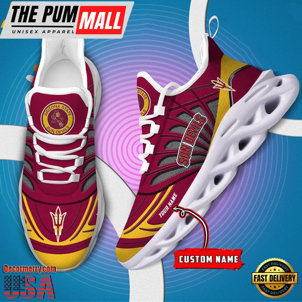 NCAA Arizona State Sun Devils Custom Name Design Max Soul Shoes Sneaker
