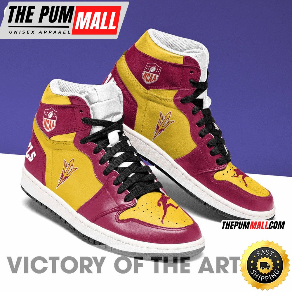 NCAA Arizona State Sun Devils Gold Air Jd 1 High Sneakers