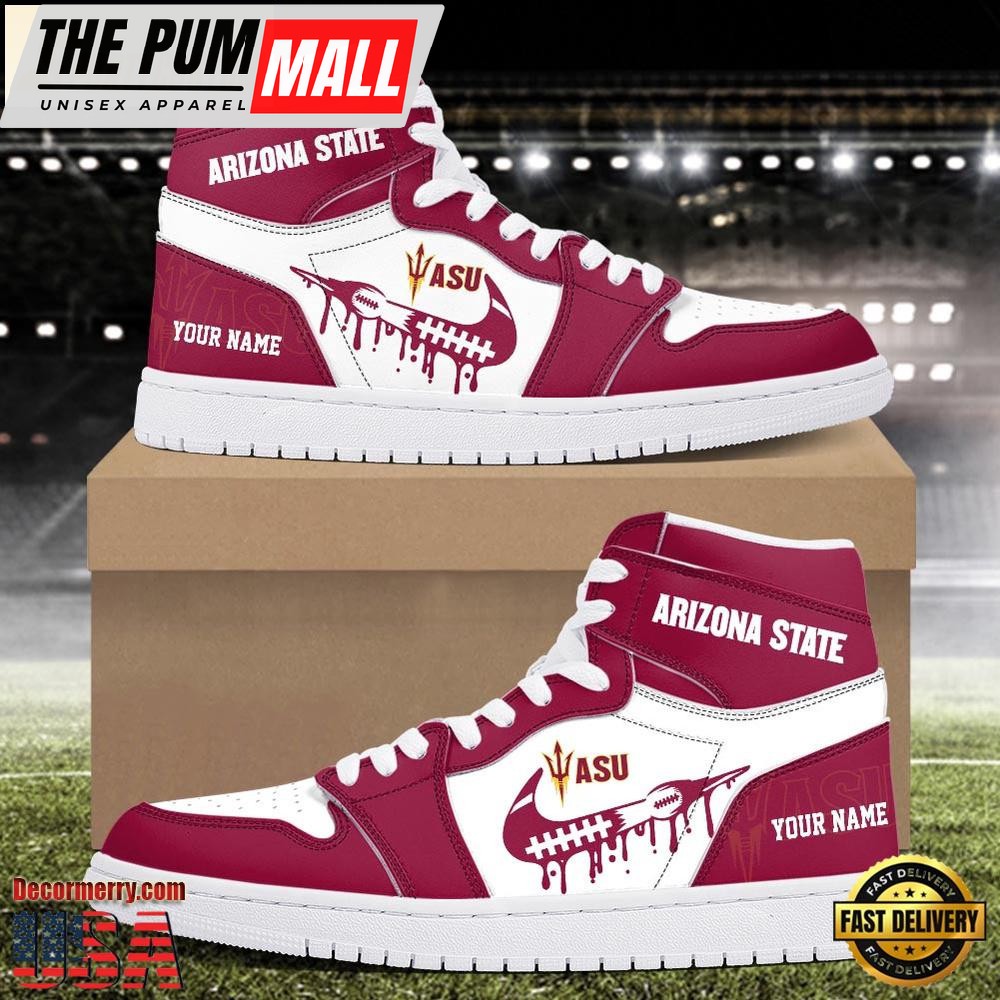 “NCAA Arizona State Sun Devils Grunge Style Custom Air Jd 1 Shoes , Running Sneakers Shoes”