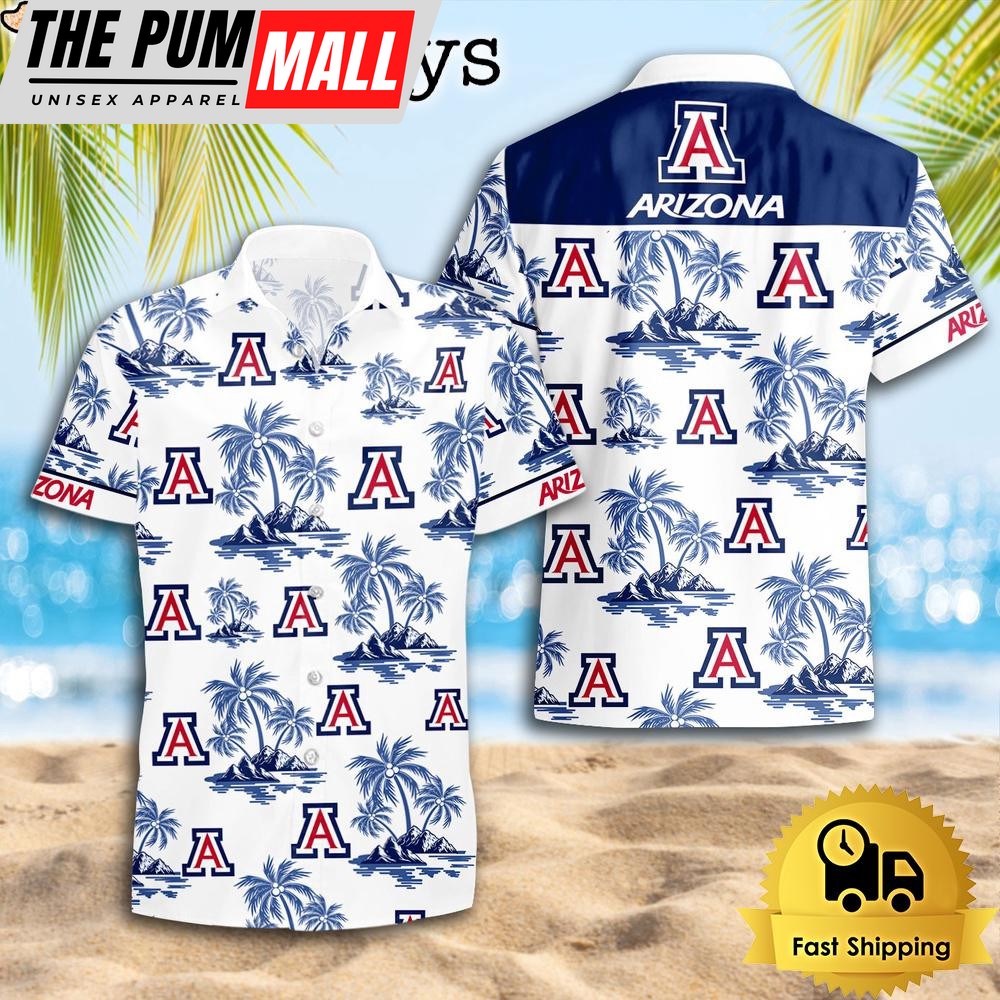 NCAA Arizona Wildcats Coconut Island Logo Hawaiian Shirts