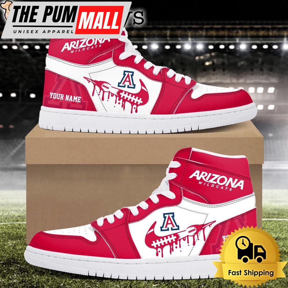 NCAA Arizona Wildcats Grunge Style Custom Air Jd 1 Shoes