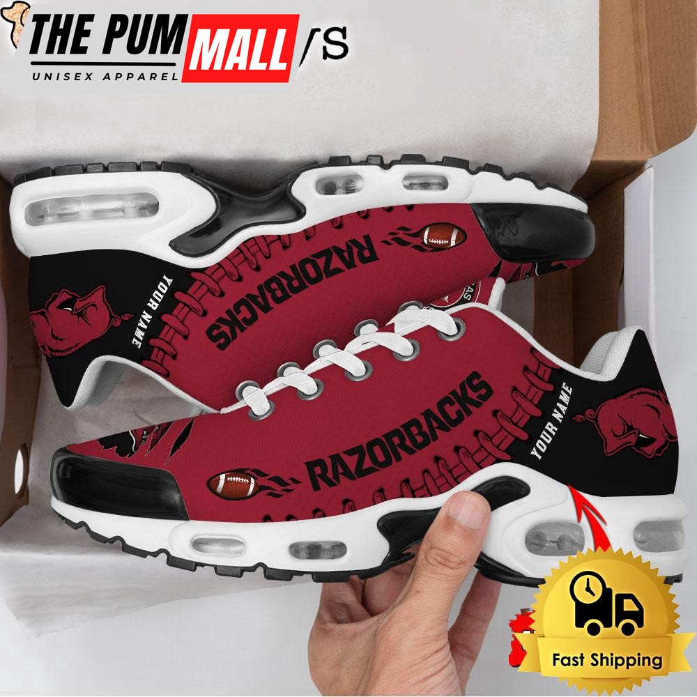 NCAA Arkansas Razorbacks Football Custom Air Max Plus Shoes