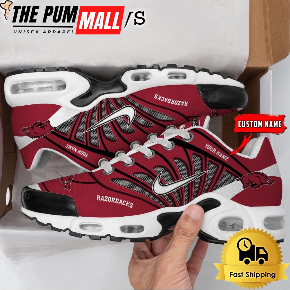 NCAA Arkansas Razorbacks Sport Football Logo Custom Air Max Plus Shoes