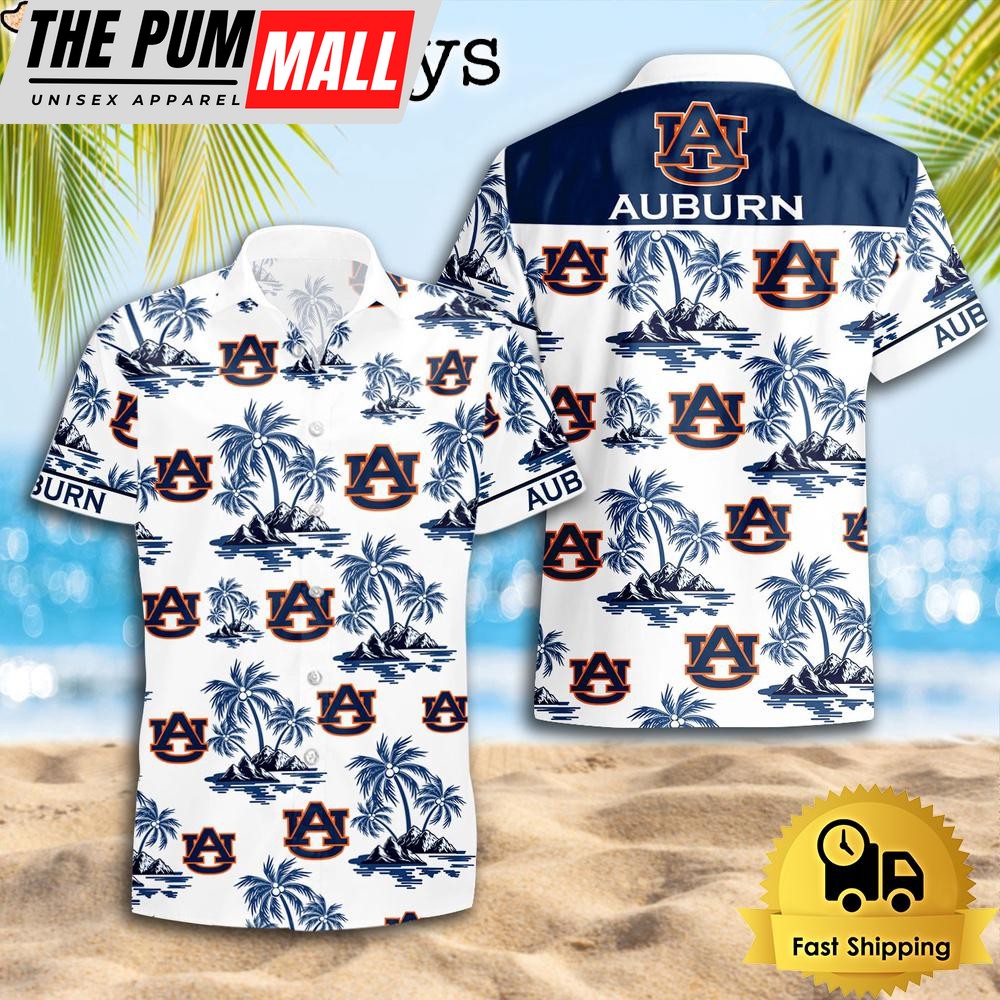 NCAA Auburn Tigers Coconut Island Logo Hawaiian Shirts