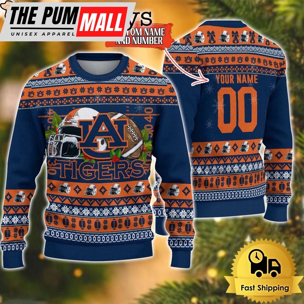 NCAA Auburn Tigers Logo Football Ugly Christmas Sweater