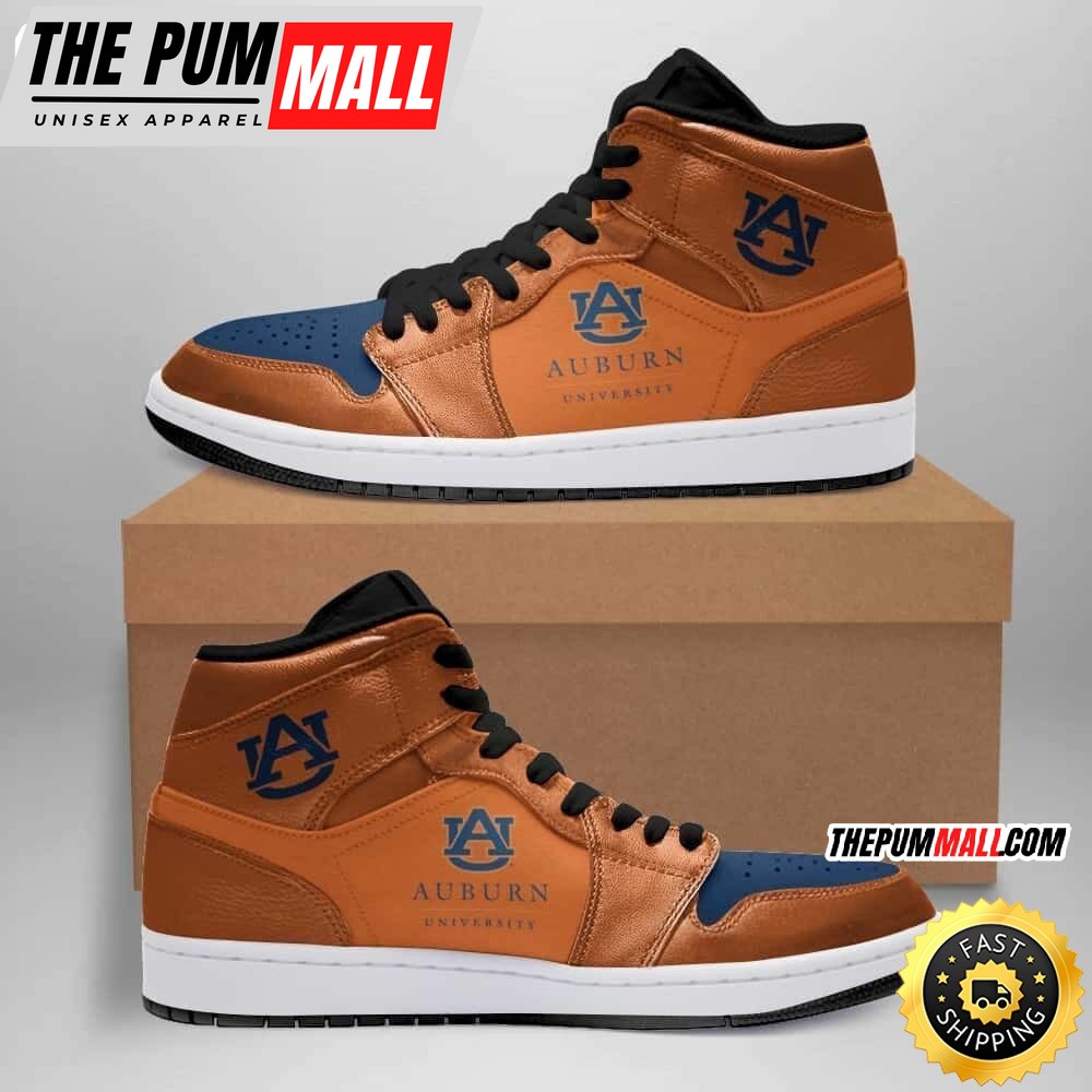 NCAA Auburn Tigers Orange Blue Air Jd 1 High Sneakers