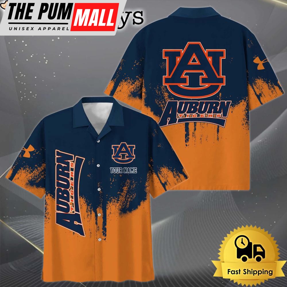 NCAA Auburn Tigers Paint Splatter Custom Hawaiian Shirt