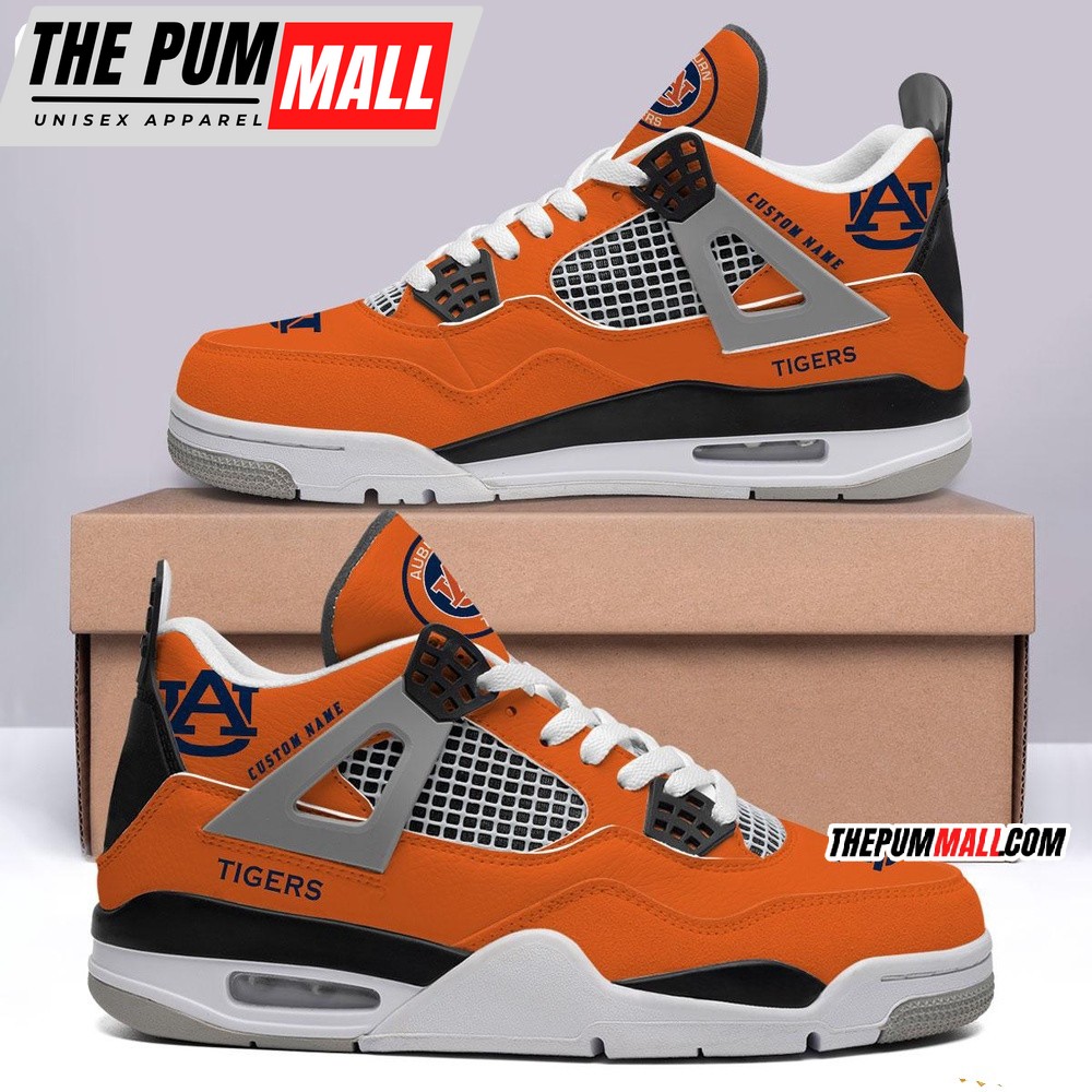 NCAA Auburn Tigers Sport Team Air Jd 4 Shoes, Personalized AJ4 Sneaker