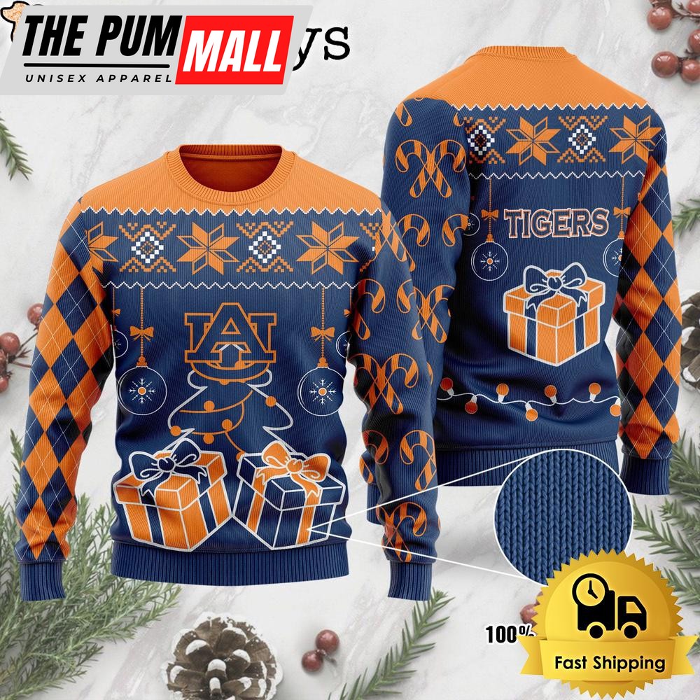 NCAA Auburn Tigers Tree Christmas Ugly Sweater