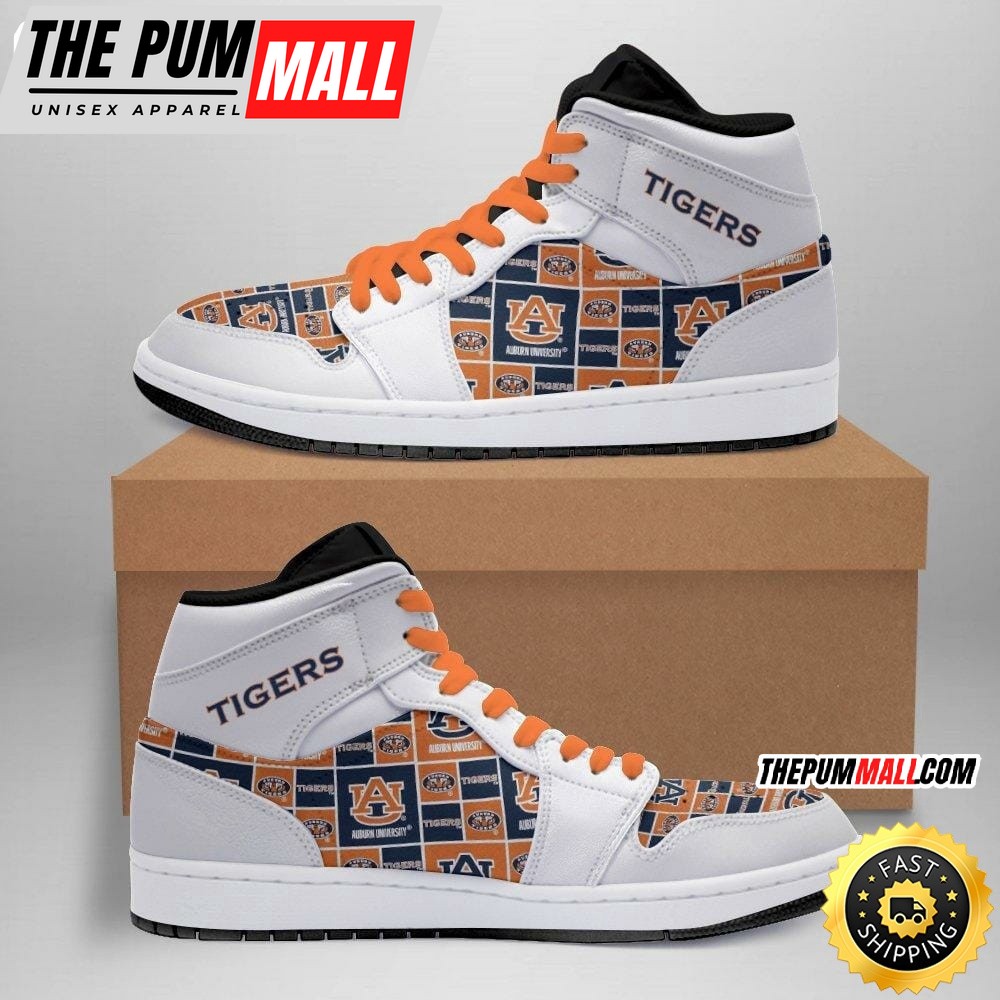 NCAA Auburn Tigers White Air Jd 1 High Sneakers