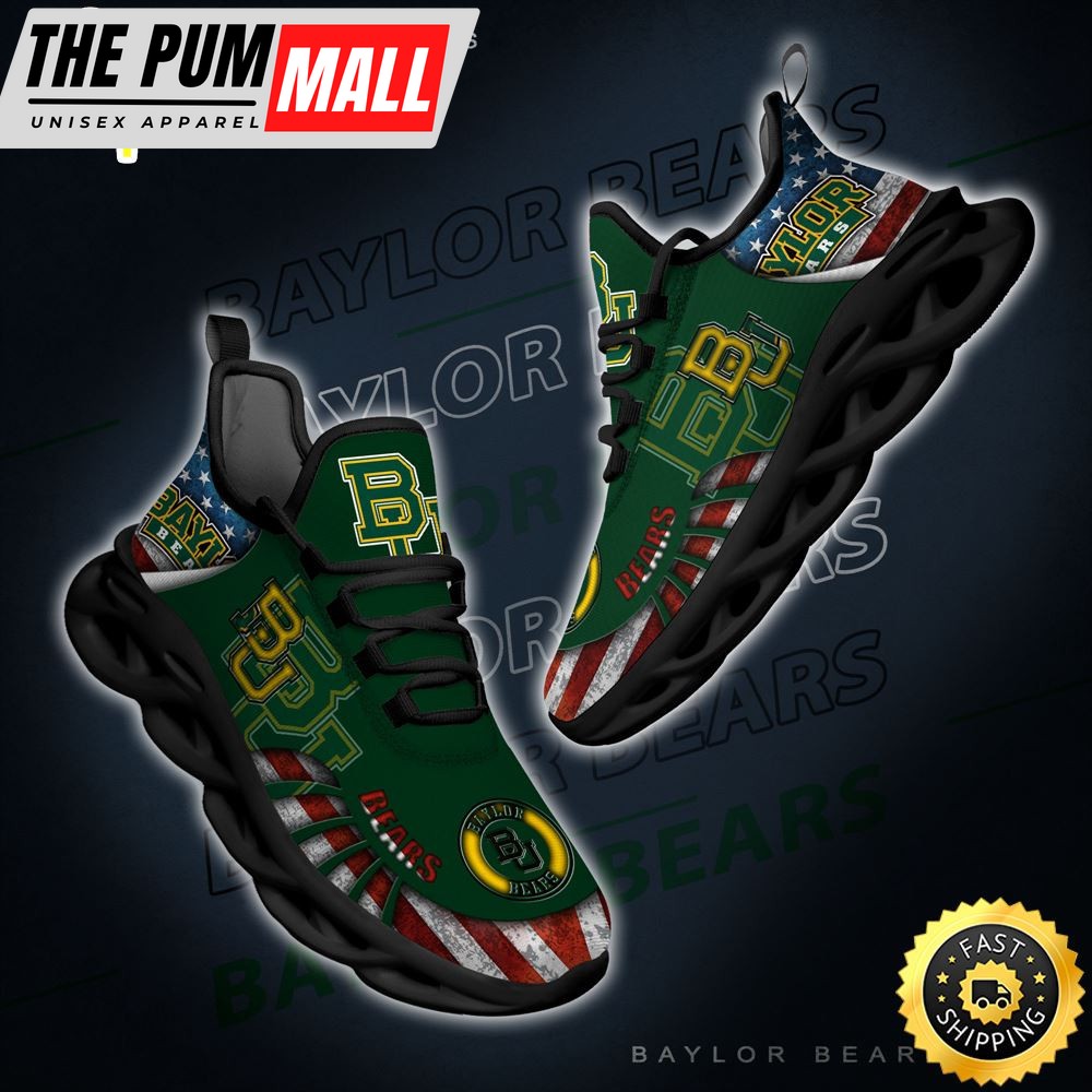 NCAA Baylor Bears Black And White Clunky Shoes New Style For Fans