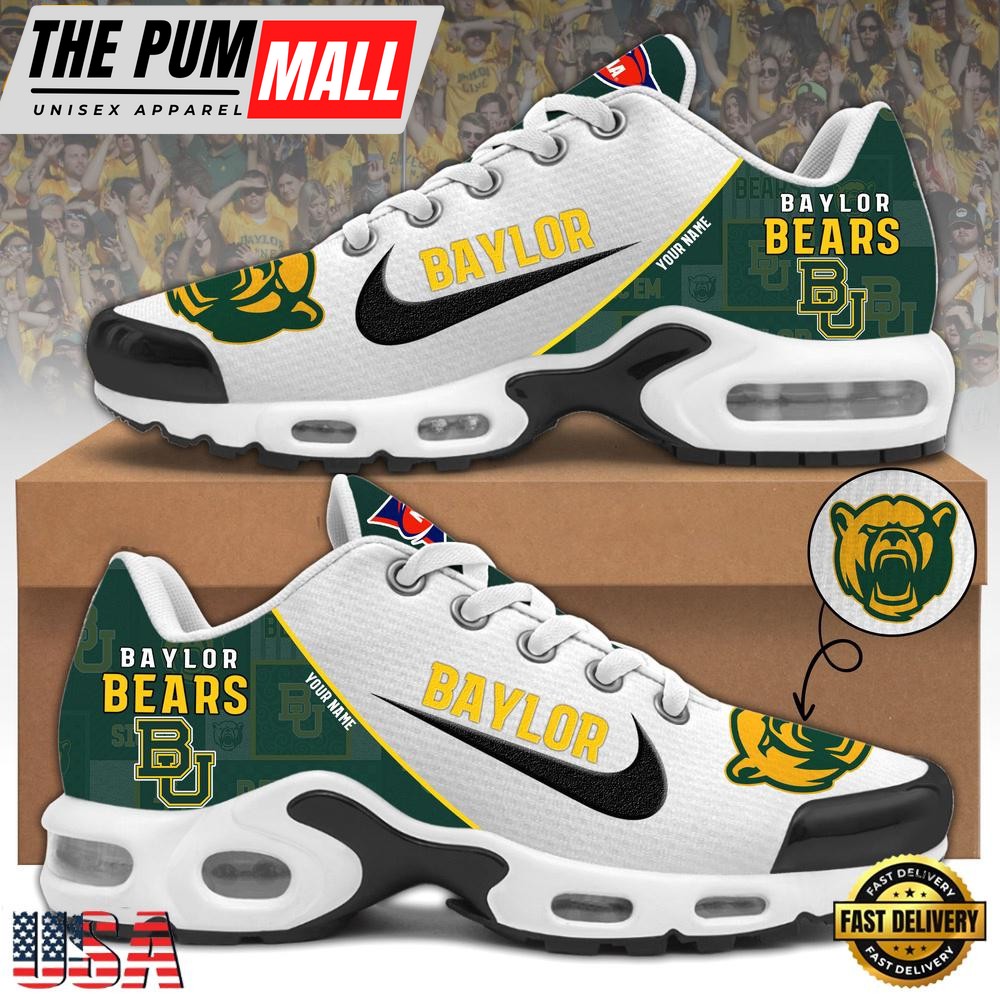 NCAA Baylor Bears Football Mascot Symbol Custom Name New Design Air Max Plus Shoes