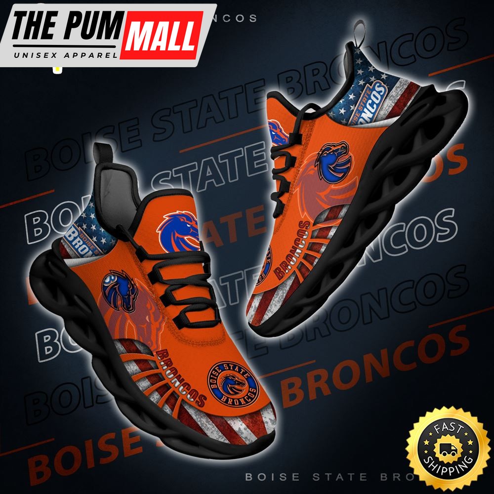 NCAA Boise State Broncos Black And White Clunky Shoes New Style For Fans
