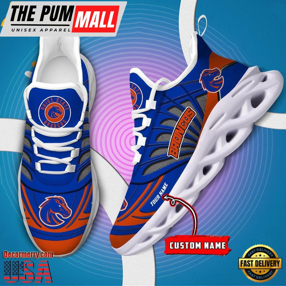 NCAA Boise State Broncos Custom Name Design Max Soul Shoes Sneaker