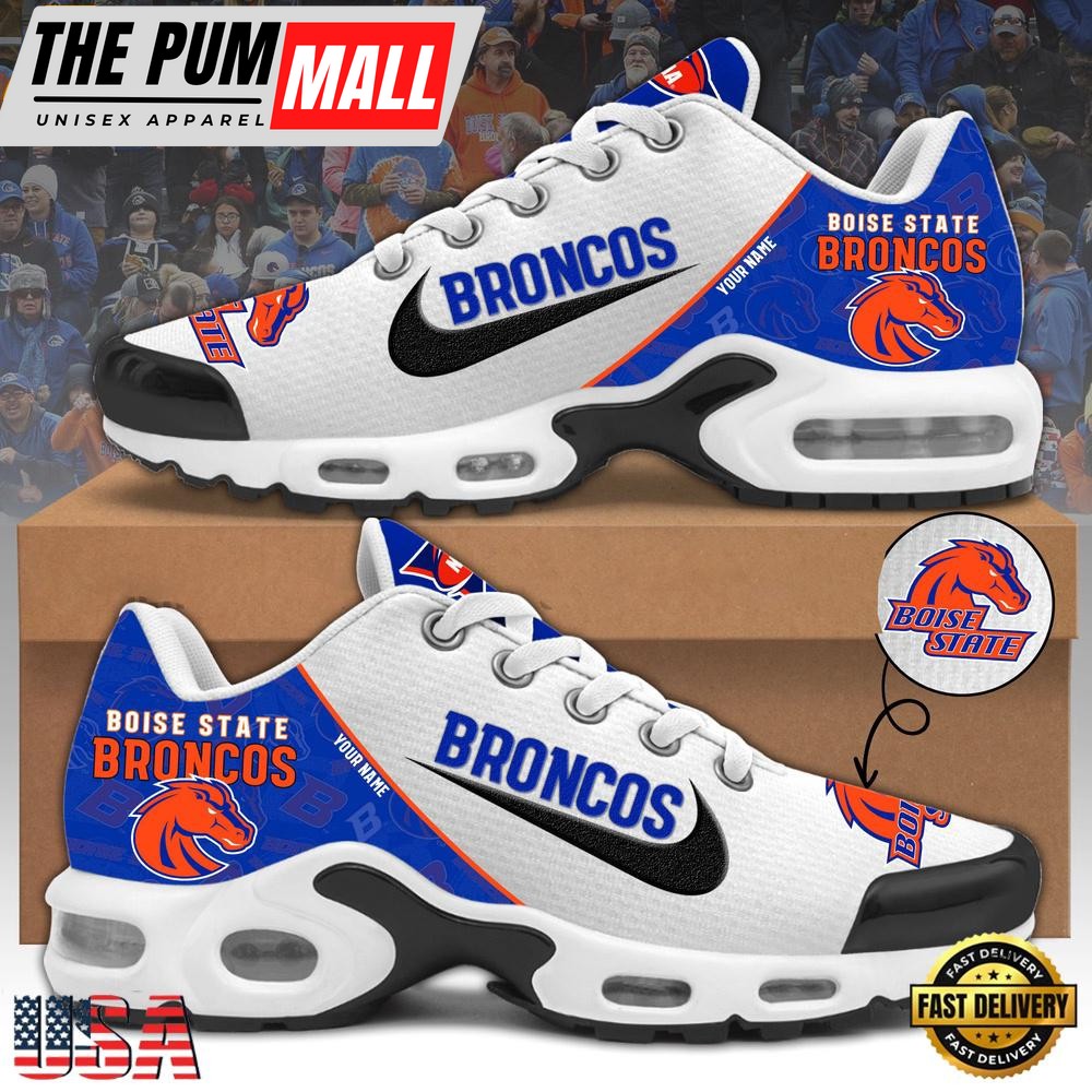 NCAA Boise State Broncos Football Mascot Symbol Custom Name New Design Air Max Plus Shoes