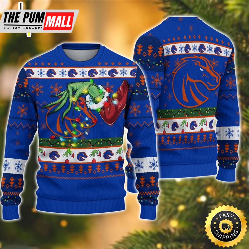 NCAA Boise State Broncos Grinch Christmas Ugly Sweater