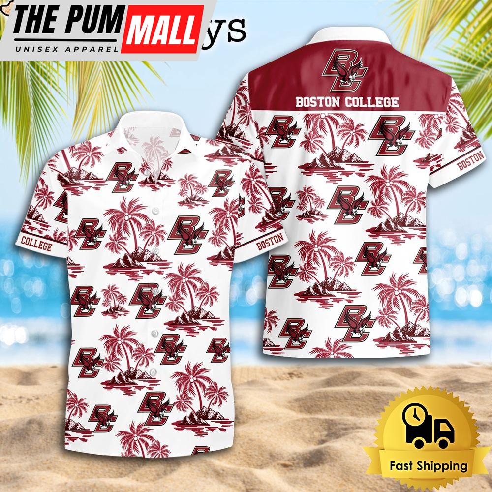 NCAA Boston College Eagles Coconut Island Logo Hawaiian Shirts