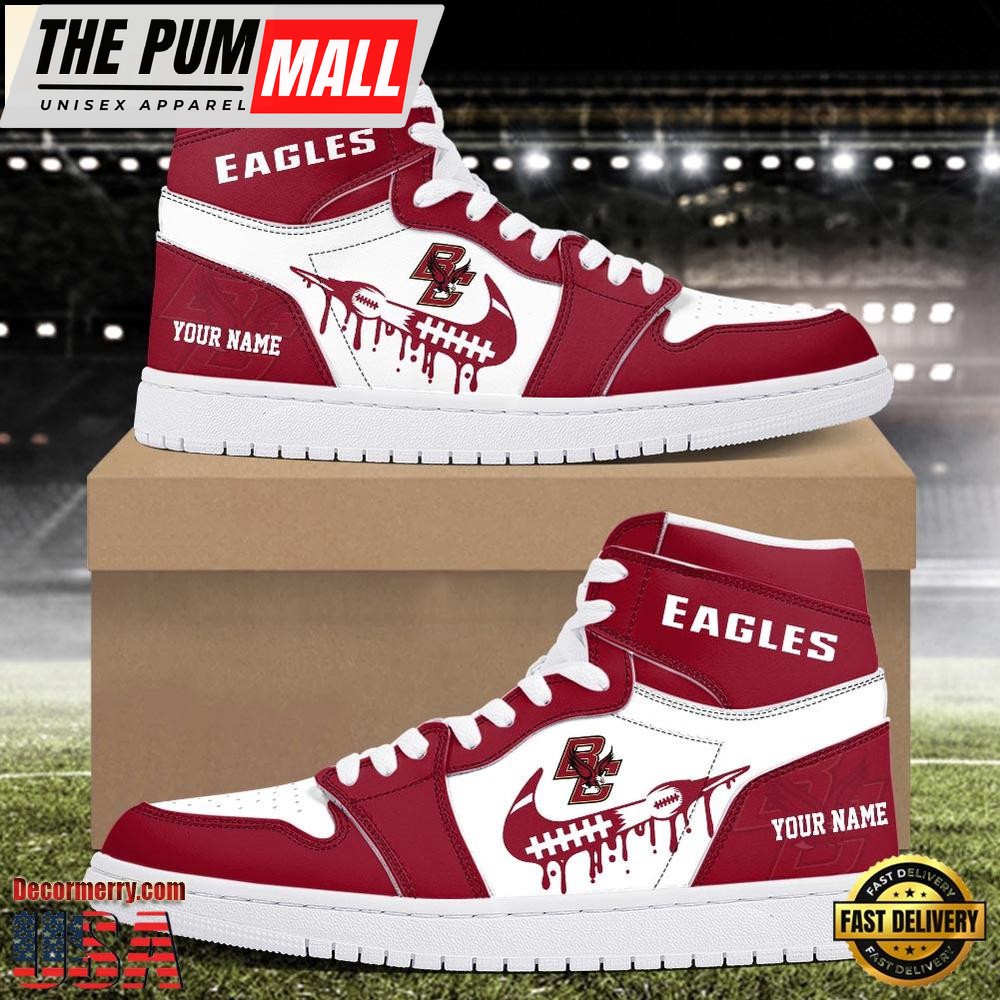 NCAA Boston College Eagles Grunge Style Custom Air Jd 1 Shoes , Running Sneakers Shoes