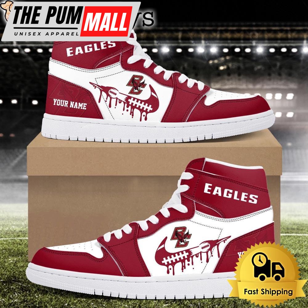 NCAA Boston College Eagles Grunge Style Custom Air Jd 1 Shoes