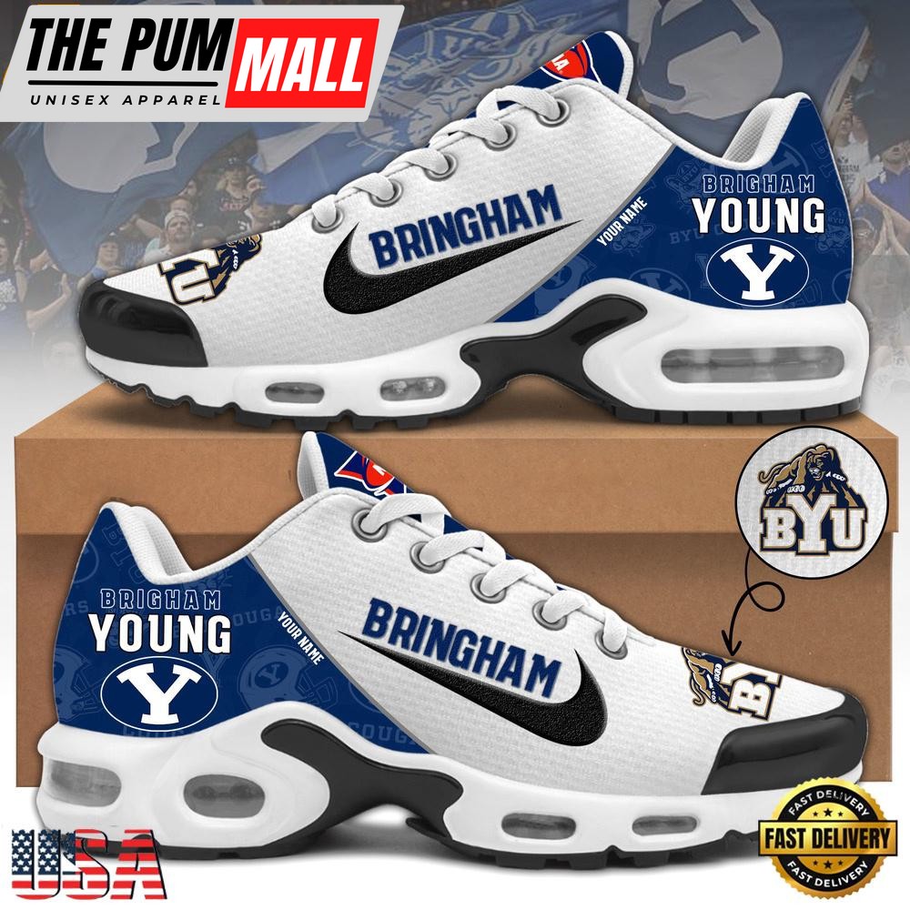 NCAA Brigham Young Football Mascot Symbol Custom Name New Design Air Max Plus Shoes