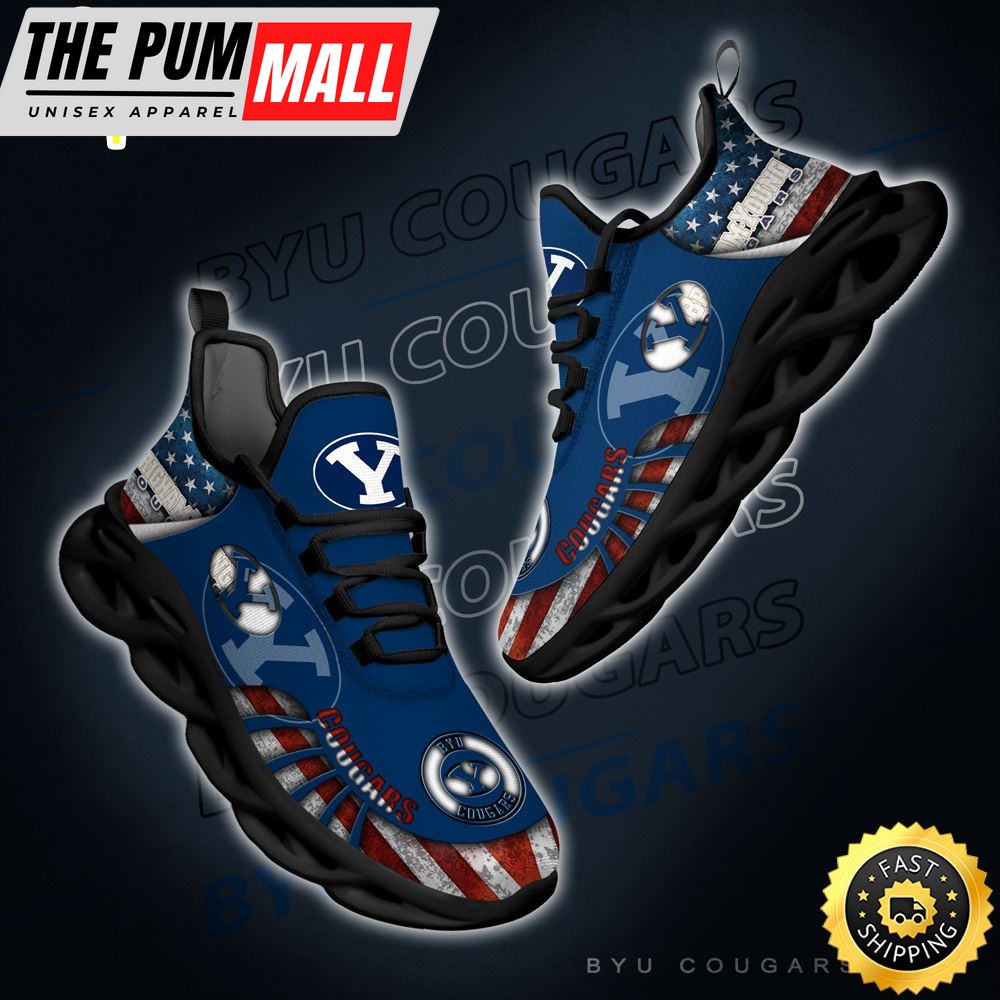 NCAA BYU Cougars Black And White Clunky Shoes New Style For Fans