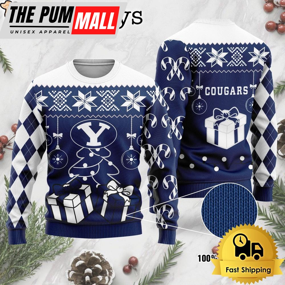 NCAA BYU Cougars Tree Christmas Ugly Sweater
