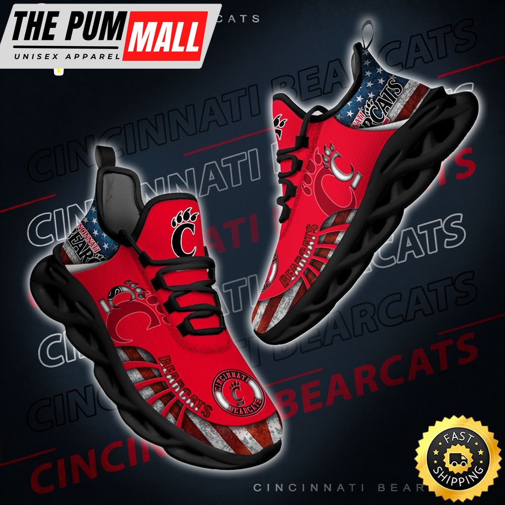 NCAA Cincinnati Bearcats Black And White Clunky Shoes New Style For Fans