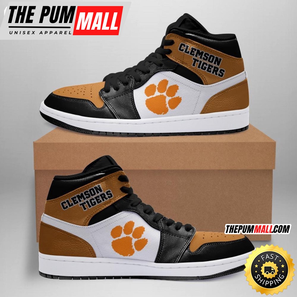 NCAA Clemson Tigers Air Jd 1 High Sneakers Chic Retro Jordan 1 Line