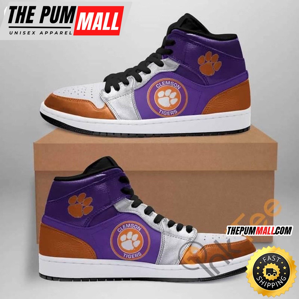 NCAA Clemson Tigers Air Jd 1 High Sneakers Iconic Air Jd 1 Shoes