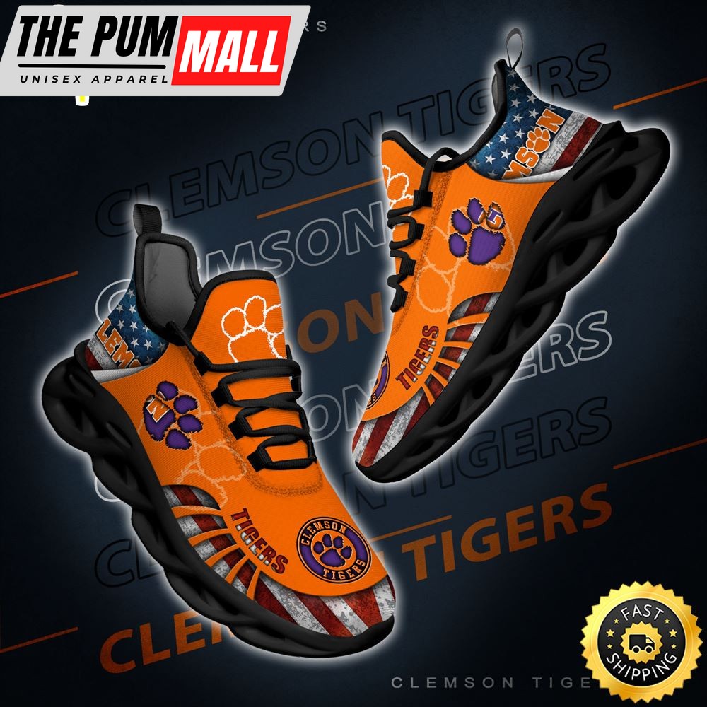 NCAA Clemson Tigers Black And White Clunky Shoes New Style For Fans