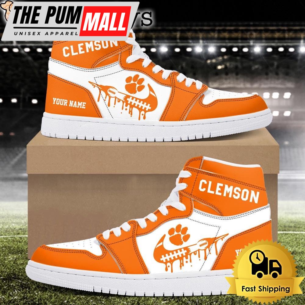NCAA Clemson Tigers Grunge Style Custom Air Jd 1 Shoes