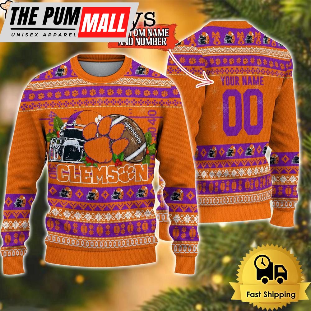 NCAA Clemson Tigers Logo Football Ugly Christmas Sweater