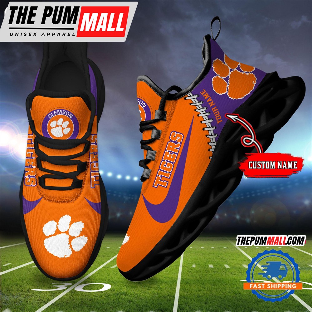NCAA Clemson Tigers New Season Design Max Soul Shoes Sport Sneaker