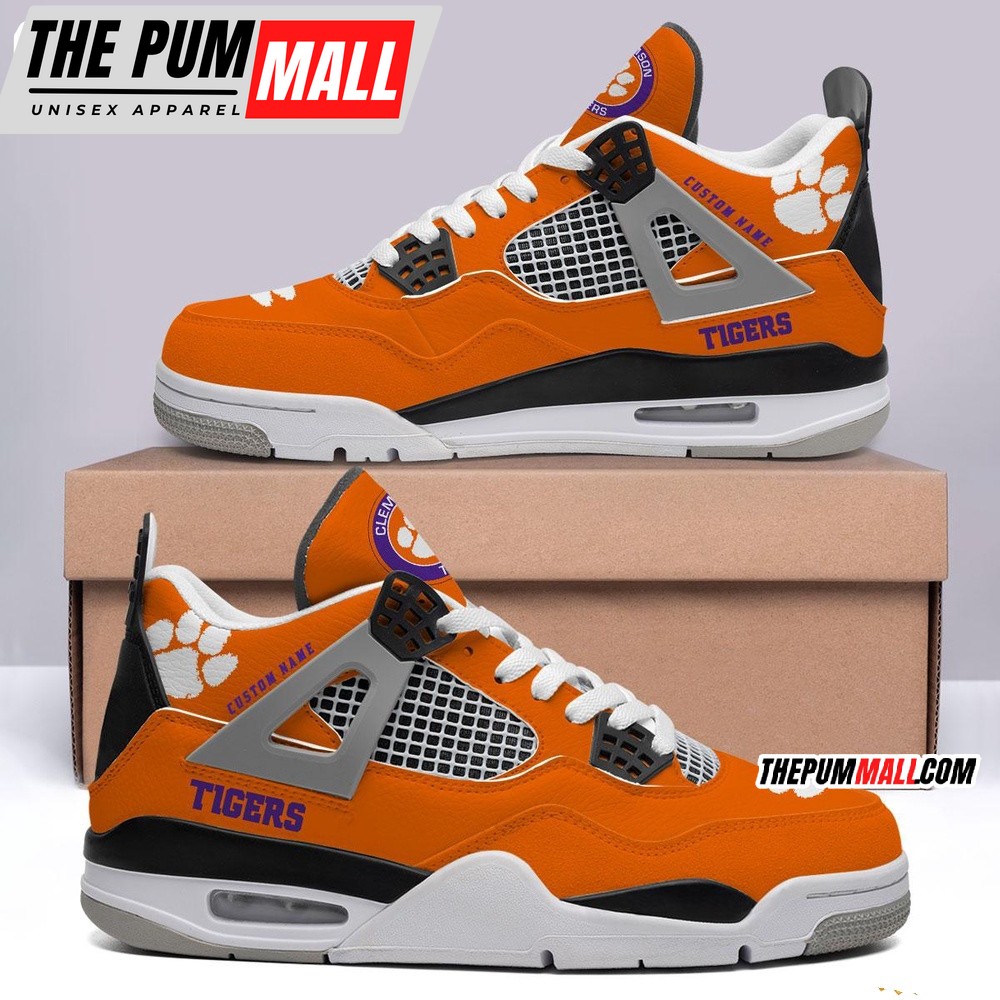 NCAA Clemson Tigers Sport Team Air Jd 4 Shoes, Personalized AJ4 Sneaker