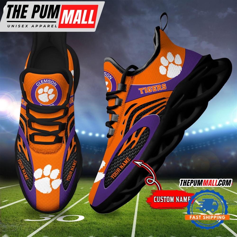 NCAA Clemson Tigers Sport Team New Design Max Soul Shoes Sneaker