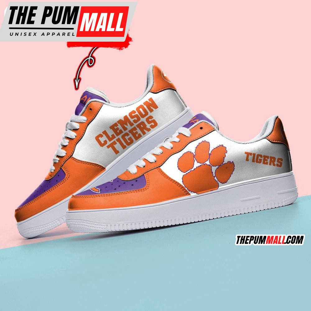 NCAA Clemson Tigers Sporty Air Force 1 Shoes Sneaker