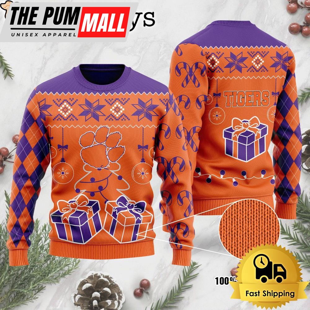 NCAA Clemson Tigers Tree Christmas Ugly Sweater