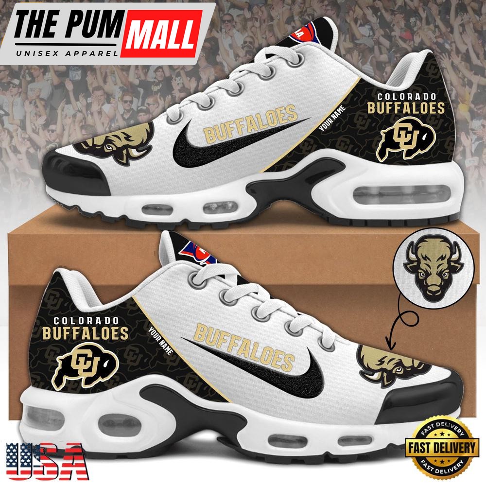 NCAA Colorado Buffaloes Football Mascot Symbol Custom Name New Design Air Max Plus Shoes