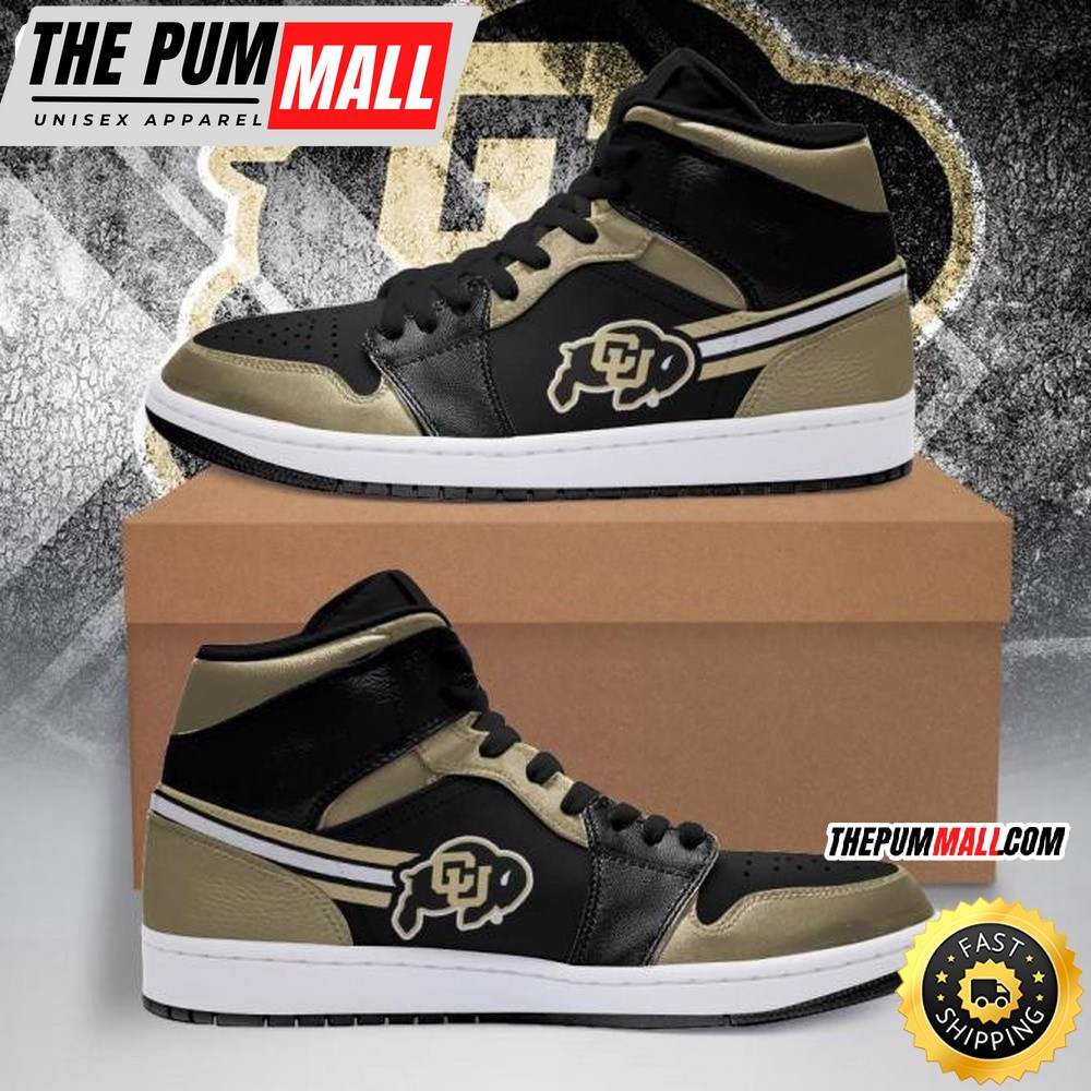 NCAA Colorado Buffaloes Gold Black Air Jd 1 High Sneakers