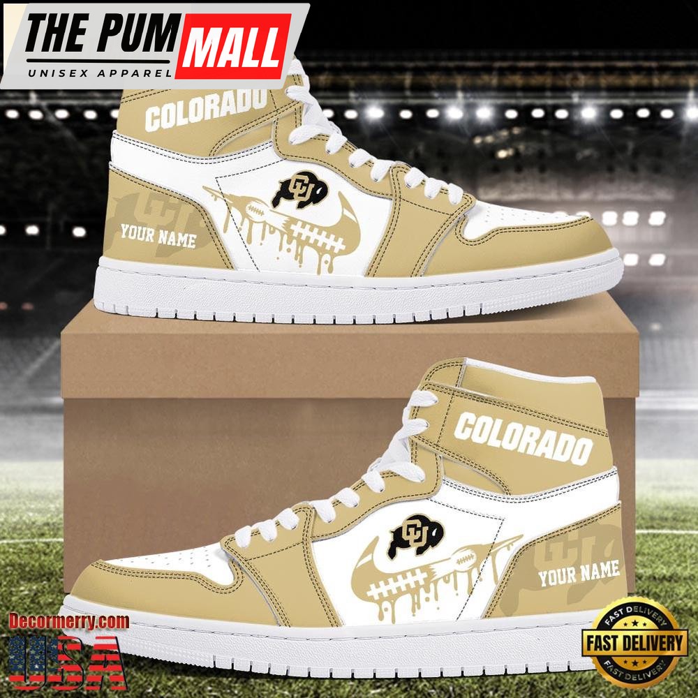 “NCAA Colorado Buffaloes Grunge Style Custom Air Jd 1 Shoes , Running Sneakers Shoes”
