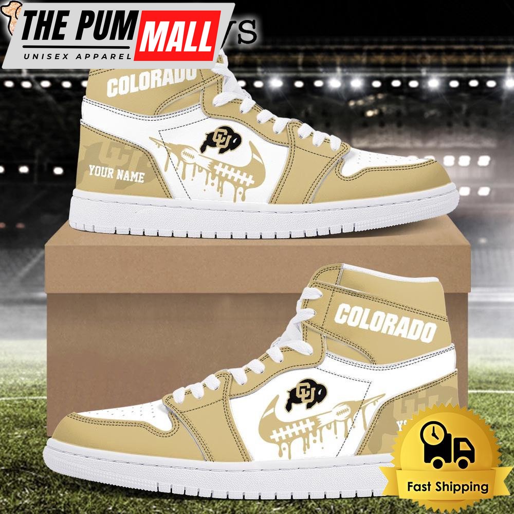 NCAA Colorado Buffaloes Grunge Style Custom Air Jd 1 Shoes