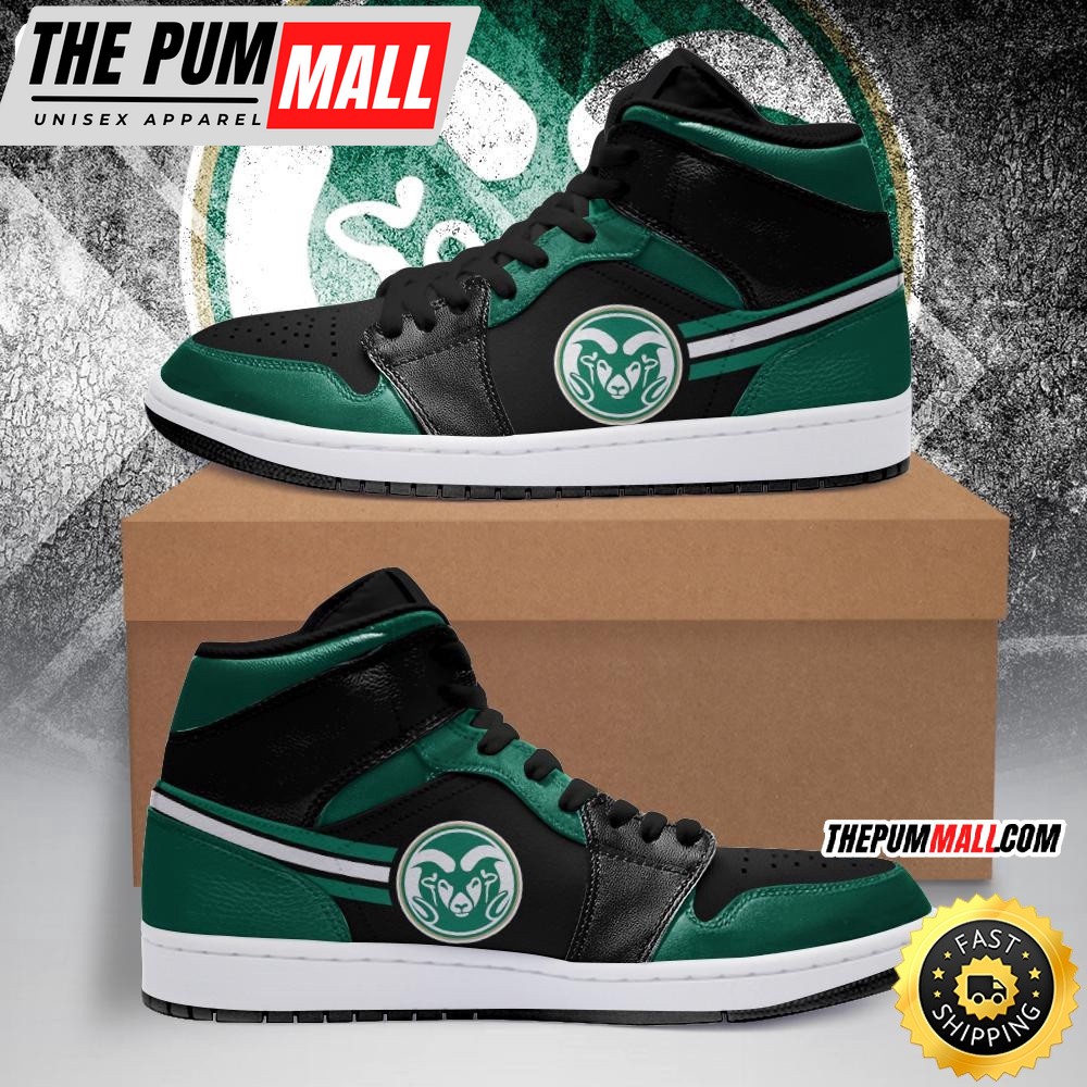 NCAA Colorado State Rams Green Black Air Jd 1 High Sneakers